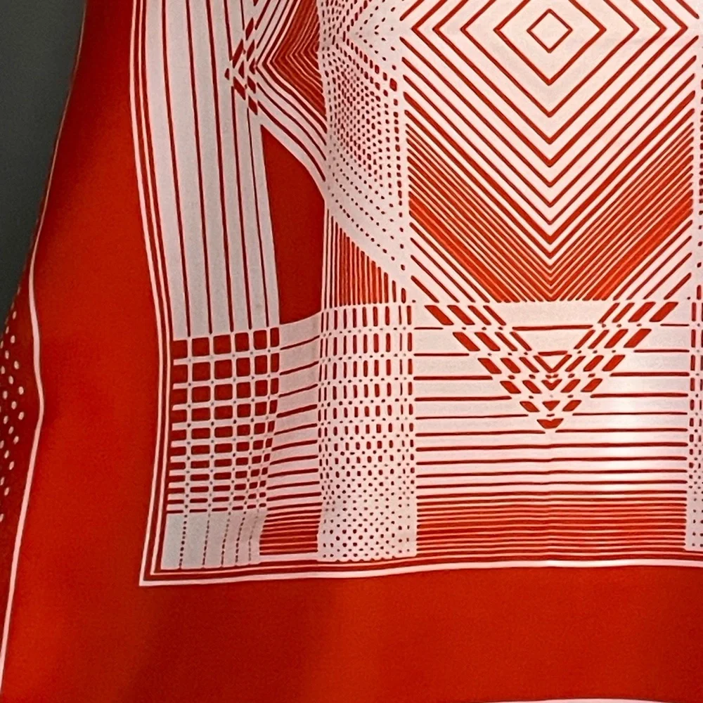 Vintage Crimson Red Germain Scarf 33 In Sq Excellent Condition